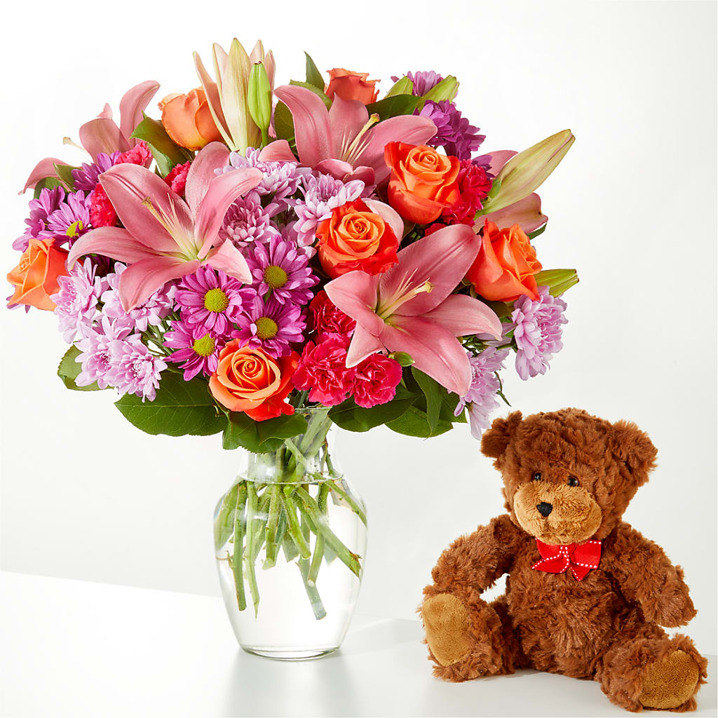 One and Only Bouquet and Bear Bundle – Wheeling Flower Shop Inc, Wheeling WV