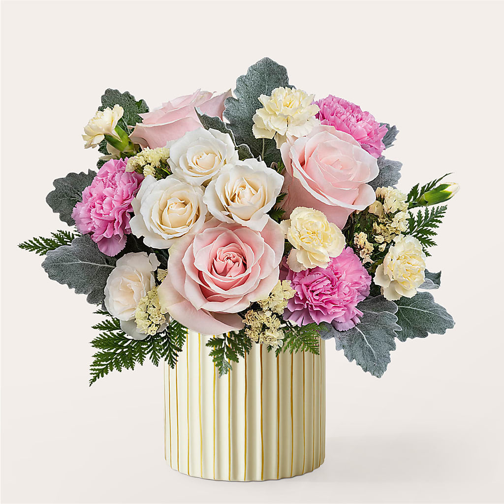 Blissful Moments Bouquet with Ivory Vase – Wheeling Flower Shop Inc, Wheeling WV