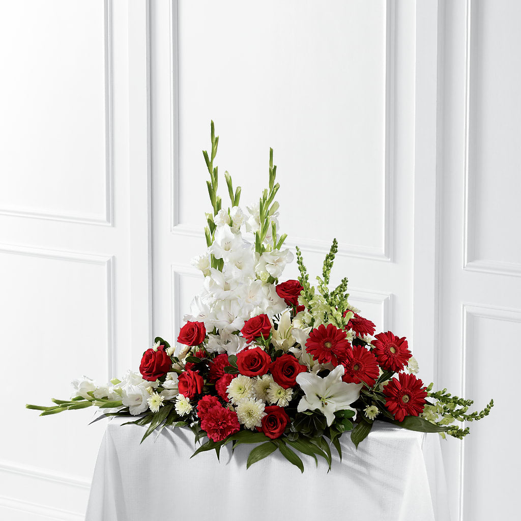 Crimson & White Arrangement – Wheeling Flower Shop Inc, Wheeling WV
