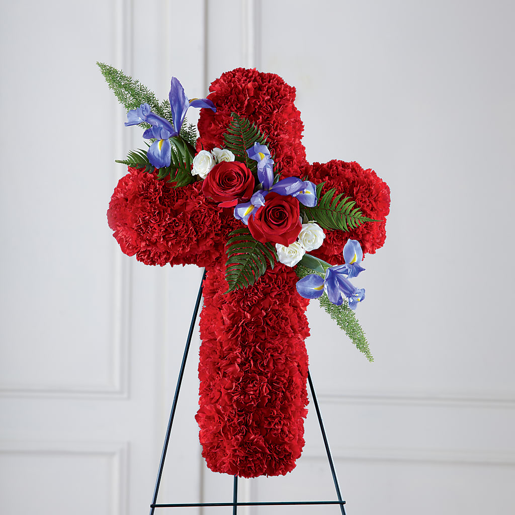 Faithful Hero Floral Cross – Wheeling Flower Shop Inc, Wheeling WV