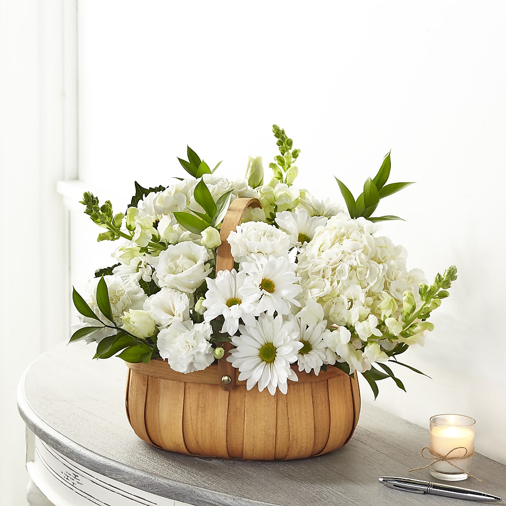 Pure Ivory Basket – Wheeling Flower Shop Inc, Wheeling WV
