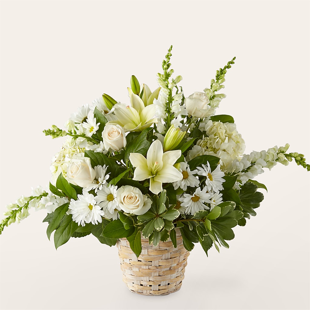 Ivory Elegance Floral Basket – Wheeling Flower Shop Inc, Wheeling WV