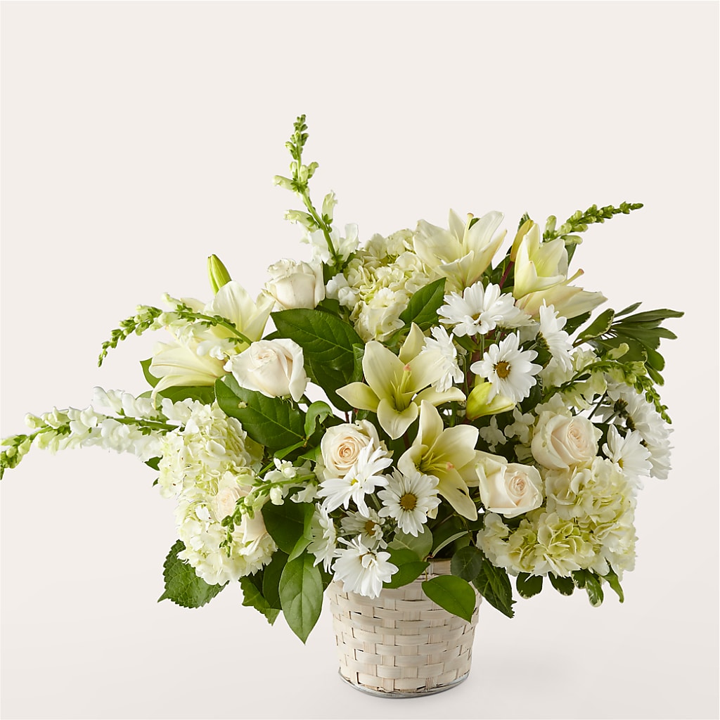 Ivory Elegance Floral Basket – Wheeling Flower Shop Inc, Wheeling WV
