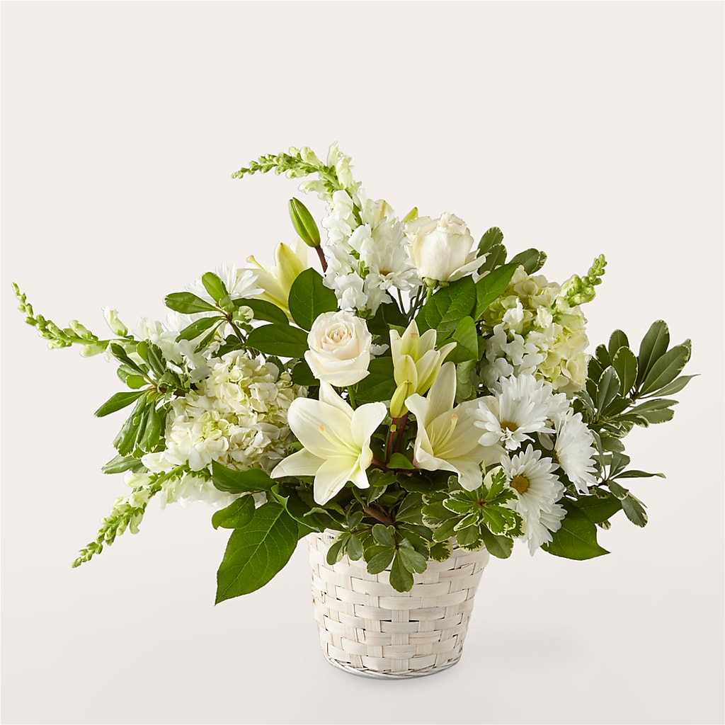 Ivory Elegance Floral Basket – Wheeling Flower Shop Inc, Wheeling WV