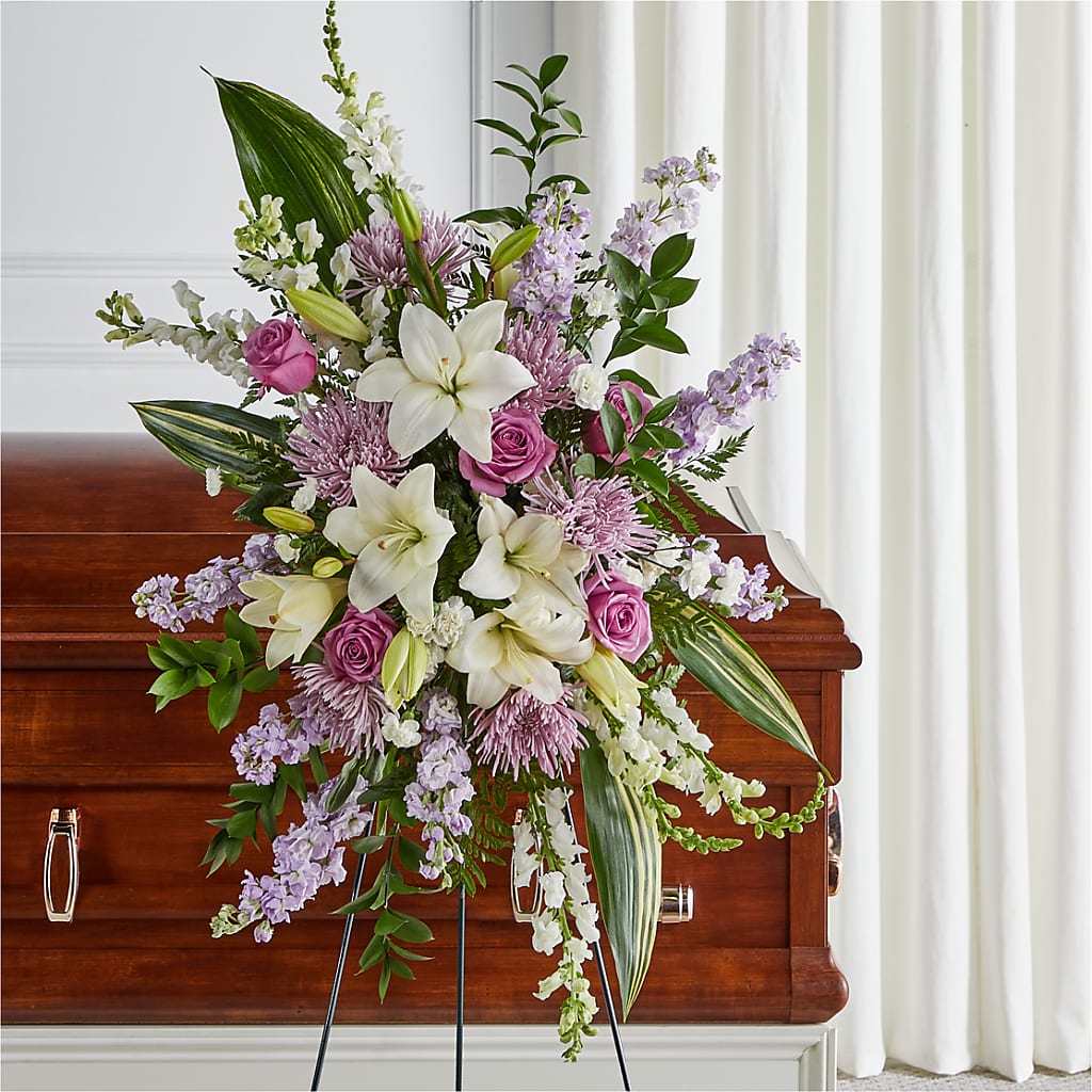 Grateful Hearts Standing Spray – Wheeling Flower Shop Inc, Wheeling WV