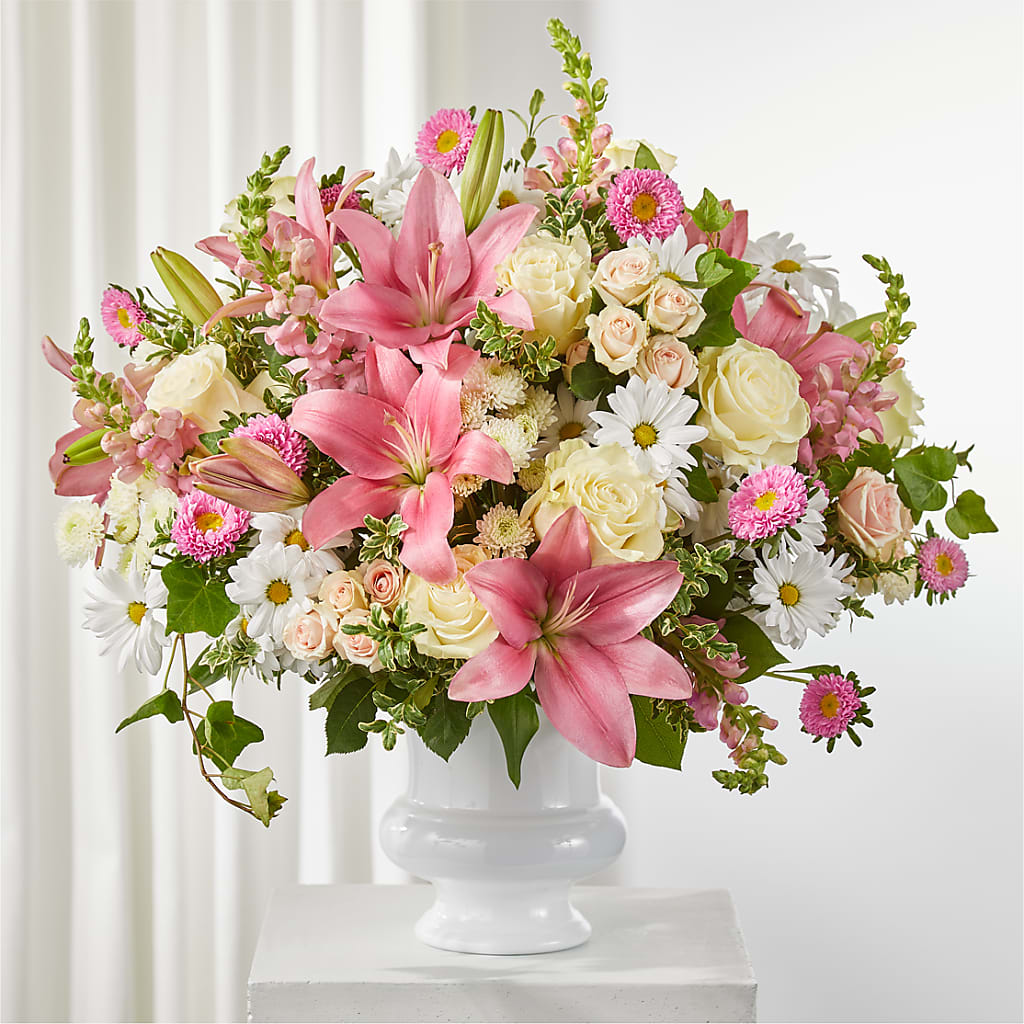 Empathetic Blooms Urn Arrangement – Wheeling Flower Shop Inc, Wheeling WV