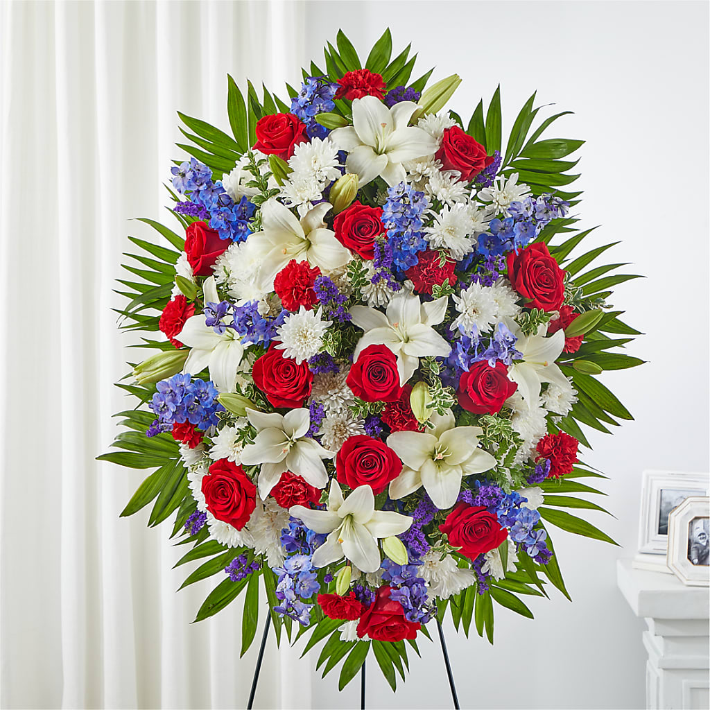Cherished Service Standing Spray – Wheeling Flower Shop Inc, Wheeling WV