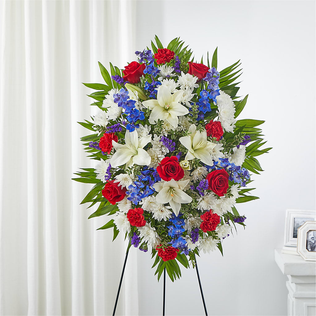 Cherished Service Standing Spray – Wheeling Flower Shop Inc, Wheeling WV