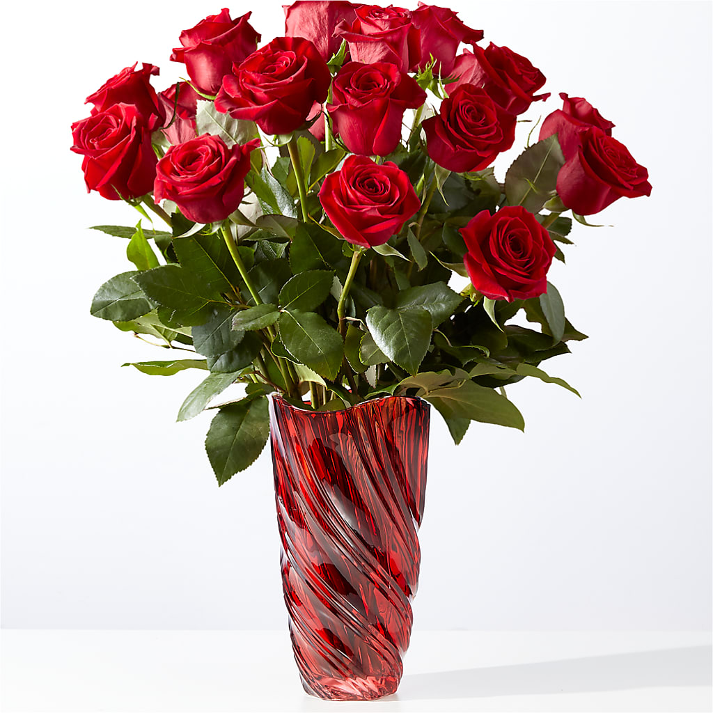 Classic Love Red Rose Bouquet with Luxe Swirl Vase – Wheeling Flower Shop Inc, Wheeling WV
