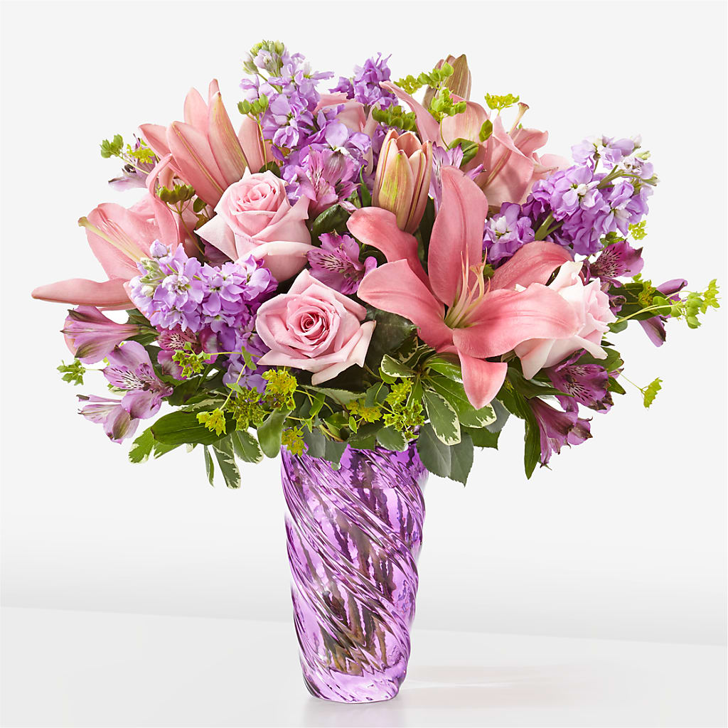 Precious Petals Bouquet with Luxe Swirl Vase – Wheeling Flower Shop Inc, Wheeling WV