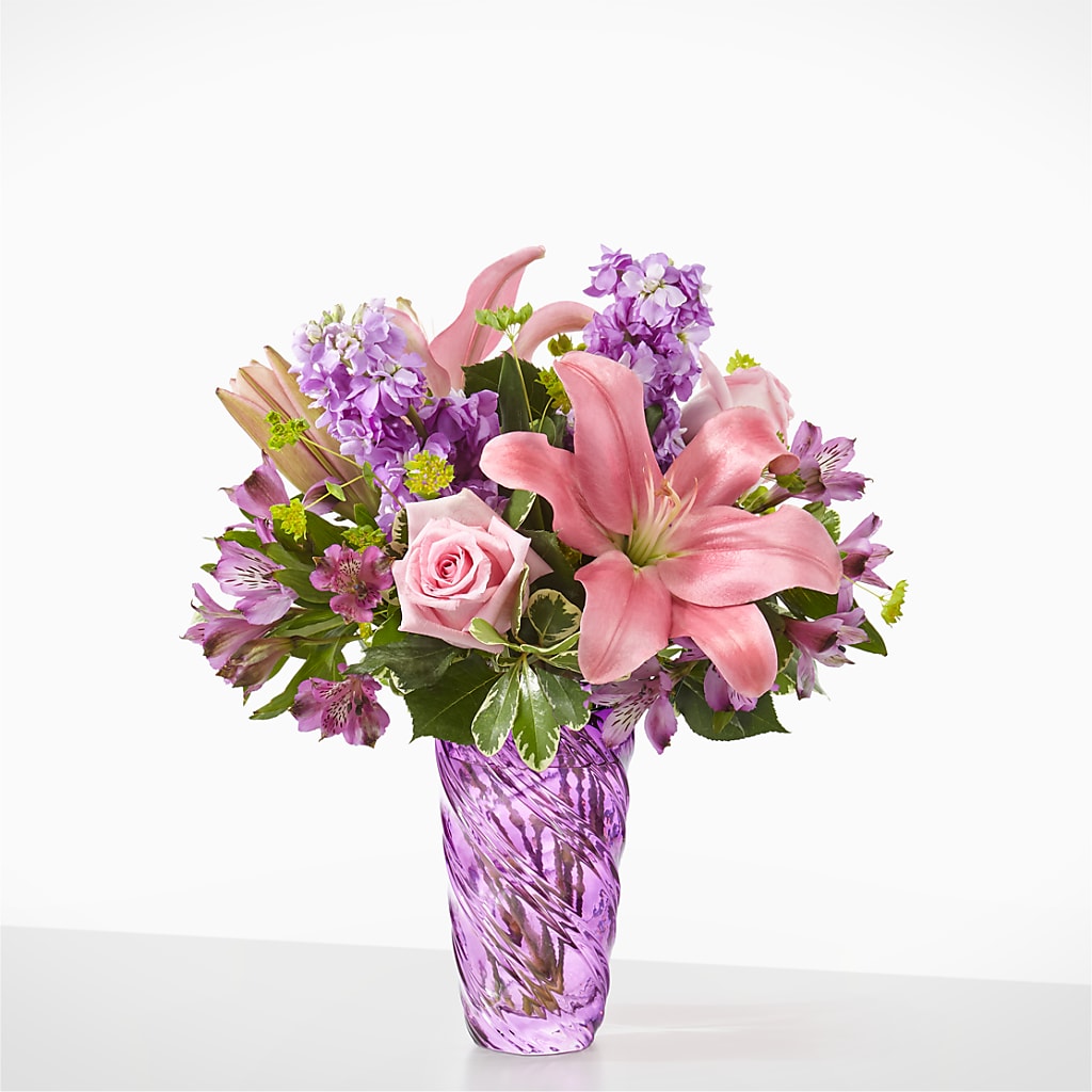 Precious Petals Bouquet with Luxe Swirl Vase – Wheeling Flower Shop Inc, Wheeling WV