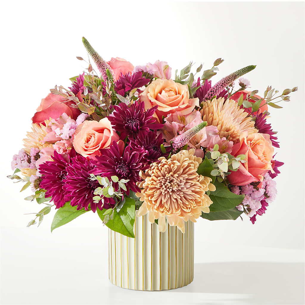 Berry Cobbler Bouquet with Ivory Vase – Wheeling Flower Shop Inc, Wheeling WV