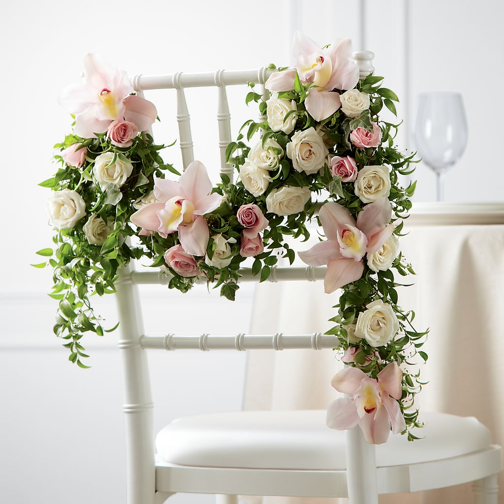 Orchid Rose Chair Décor – Wheeling Flower Shop Inc, Wheeling WV