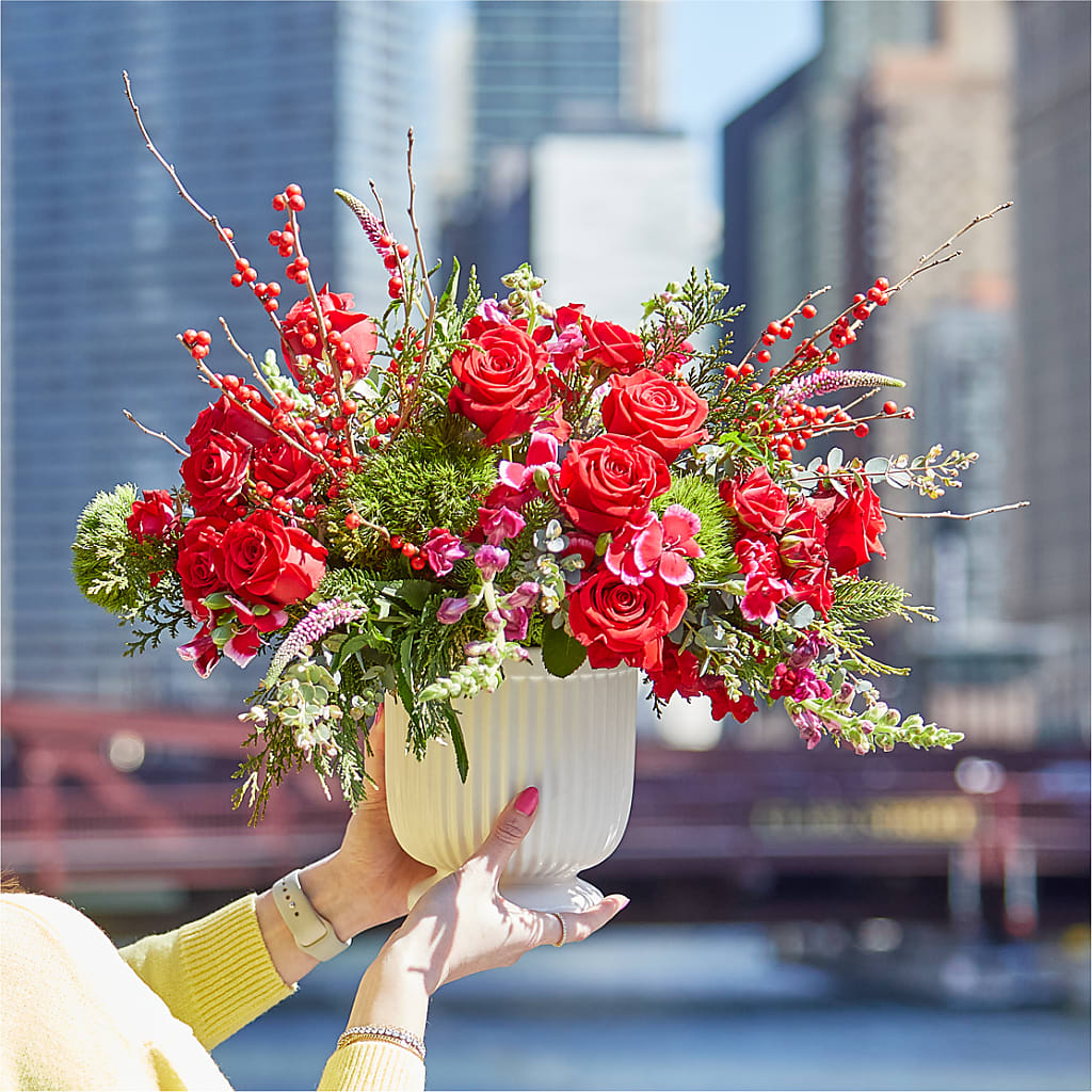 Big Red Bow Bouquet –  Wheeling Flower Shop Inc, Wheeling WV