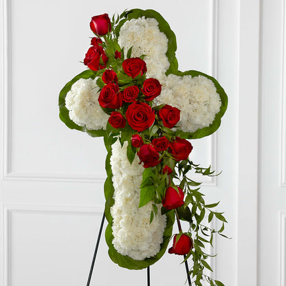 Floral Cross Easel –  Wheeling Flower Shop Inc, Wheeling WV
