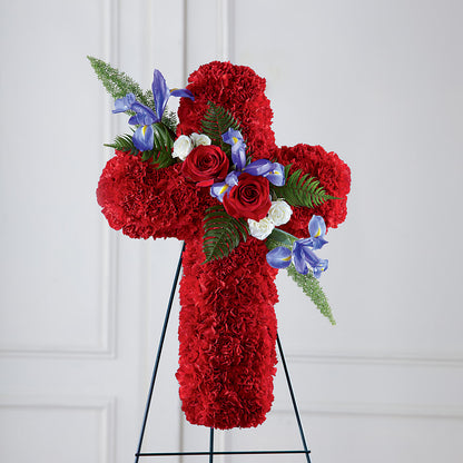Faithful Hero Floral Cross –  Wheeling Flower Shop Inc, Wheeling WV