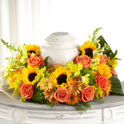 Faithful Sunflower Cremation Adornment –  Wheeling Flower Shop Inc, Wheeling WV