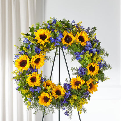 Bright Rays Wreath –  Wheeling Flower Shop Inc, Wheeling WV