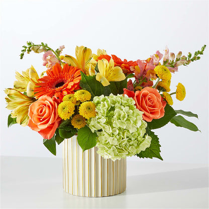Autumn Sunshine Bouquet with Ivory Vase –  Wheeling Flower Shop Inc, Wheeling WV
