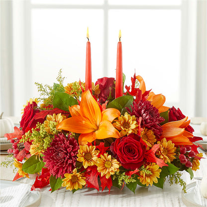 Autumn's Embrace Centerpiece –  Wheeling Flower Shop Inc, Wheeling WV