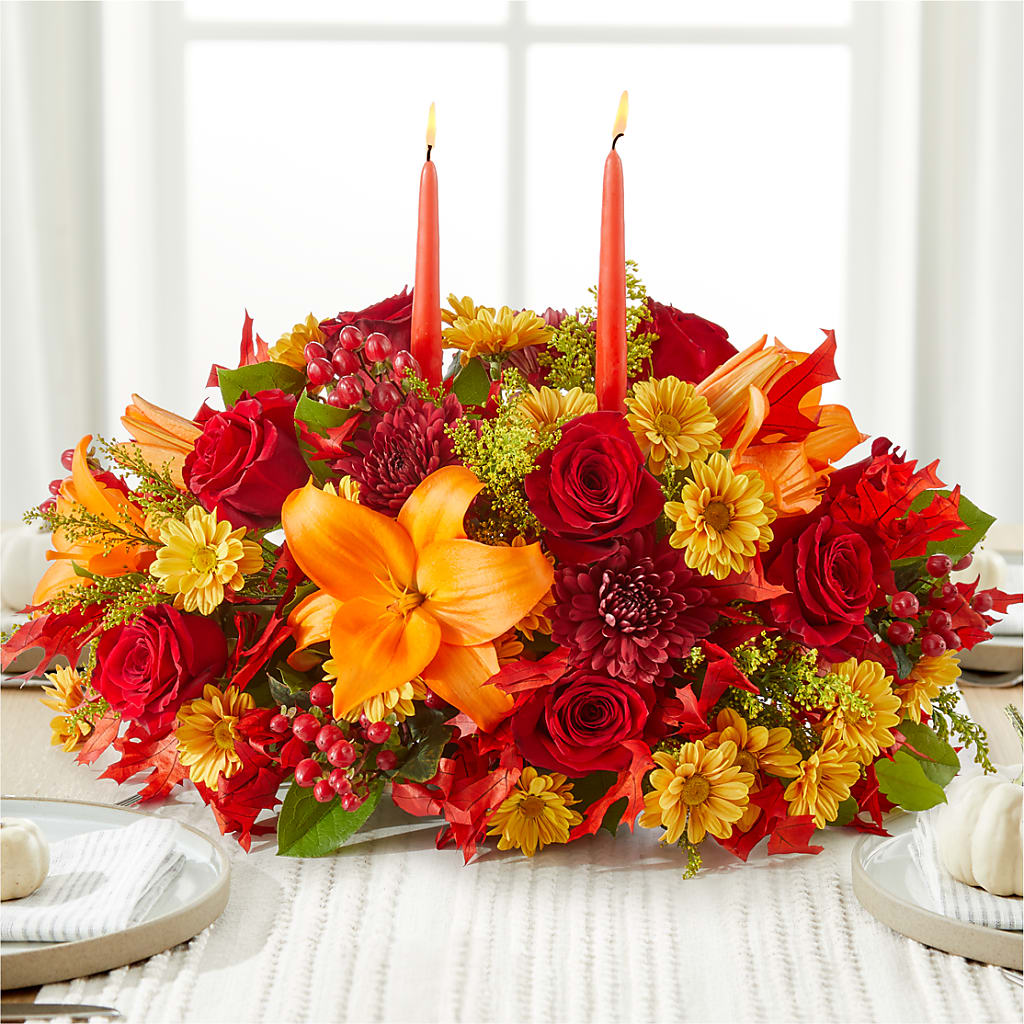 Autumn's Embrace Centerpiece –  Wheeling Flower Shop Inc, Wheeling WV