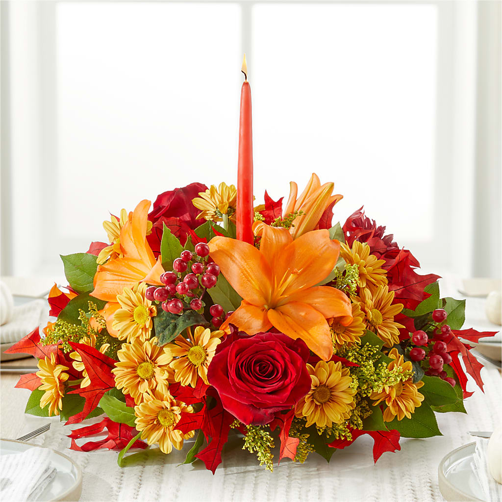 Autumn's Embrace Centerpiece –  Wheeling Flower Shop Inc, Wheeling WV